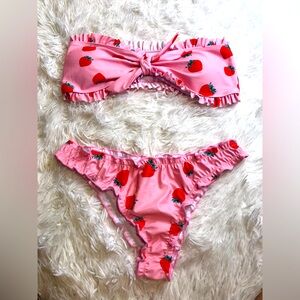 TWO PIECE STRAWBERRY BATHING SUIT